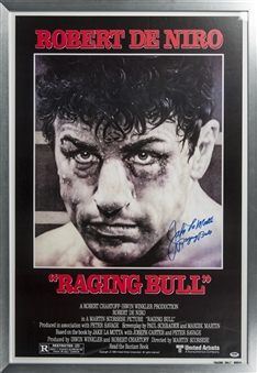 Jake LaMotta Signed "Raging Bull" Movie Poster Framed (PSA)